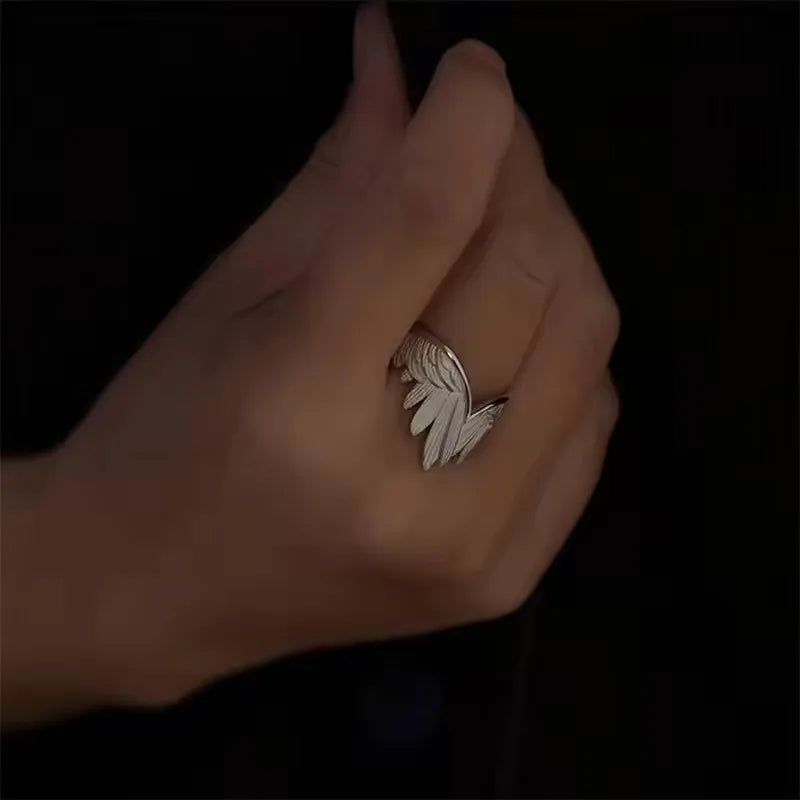 Women Retro Angel Wing Adjustable Gothic Ring Jewelry