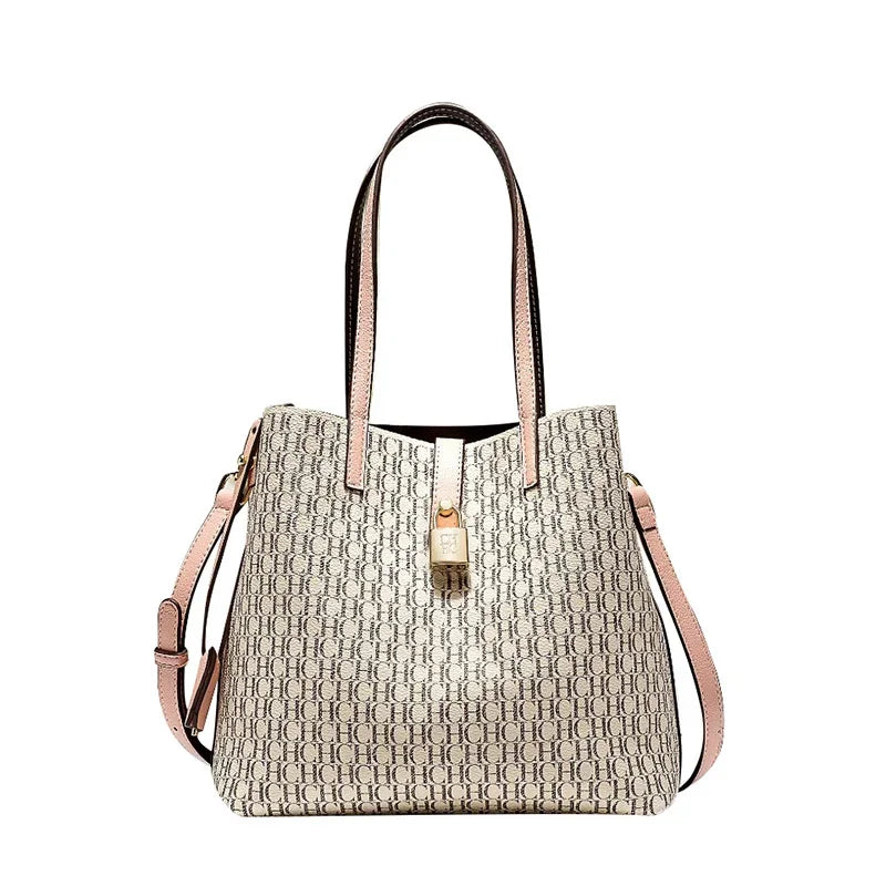 Large Capacity PU Crossbody Handbag with Letter Print for Women