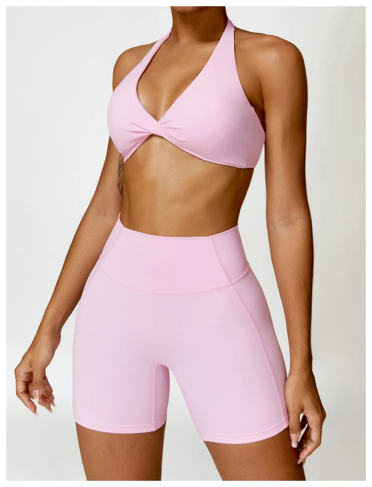Women Seamless Yoga Set Push Up Sports Bra and High Waist Leggings