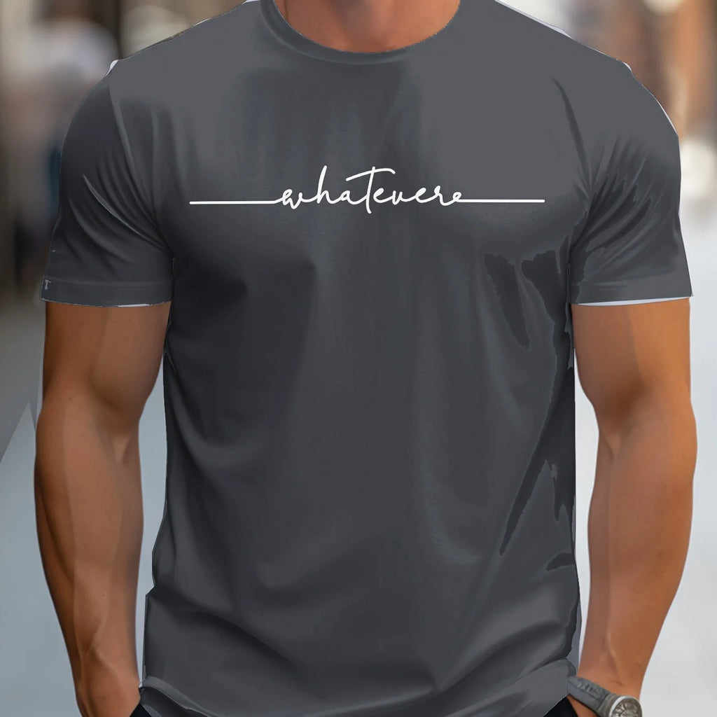 Men Cotton Letter Print Casual T Shirt