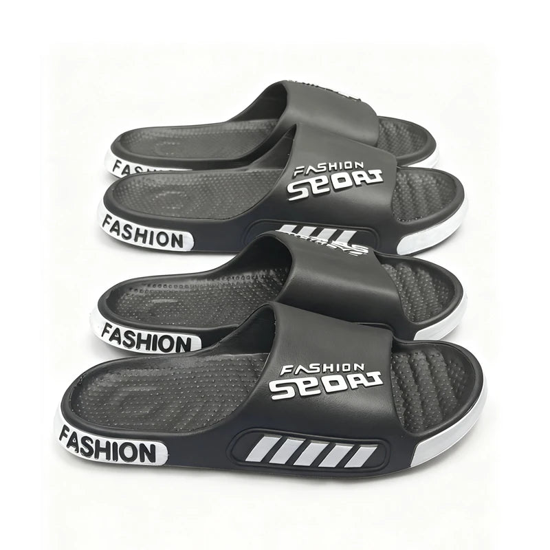 Big Size 36-45 Men Slippers Summer Flat Sole Home Slippers For Women Man Open Toe Trend Slides Couple Light Beach Shoes Sandals