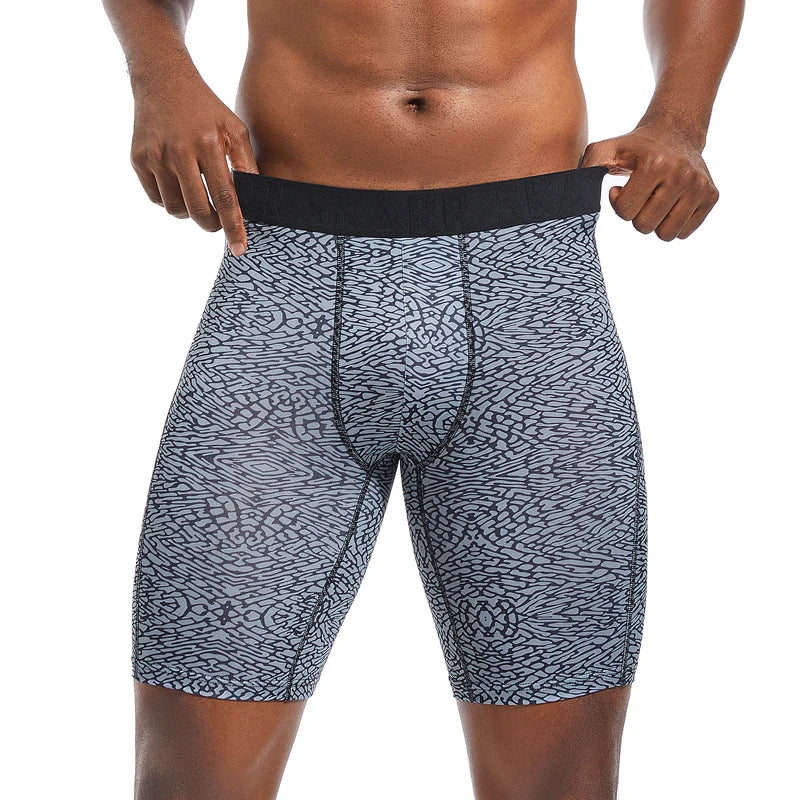 Stretch Polyester Long Boxer Shorts for Men
