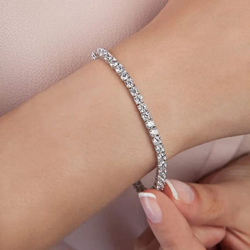Women 4mm Zircon Tennis Bracelet Wedding Jewelry
