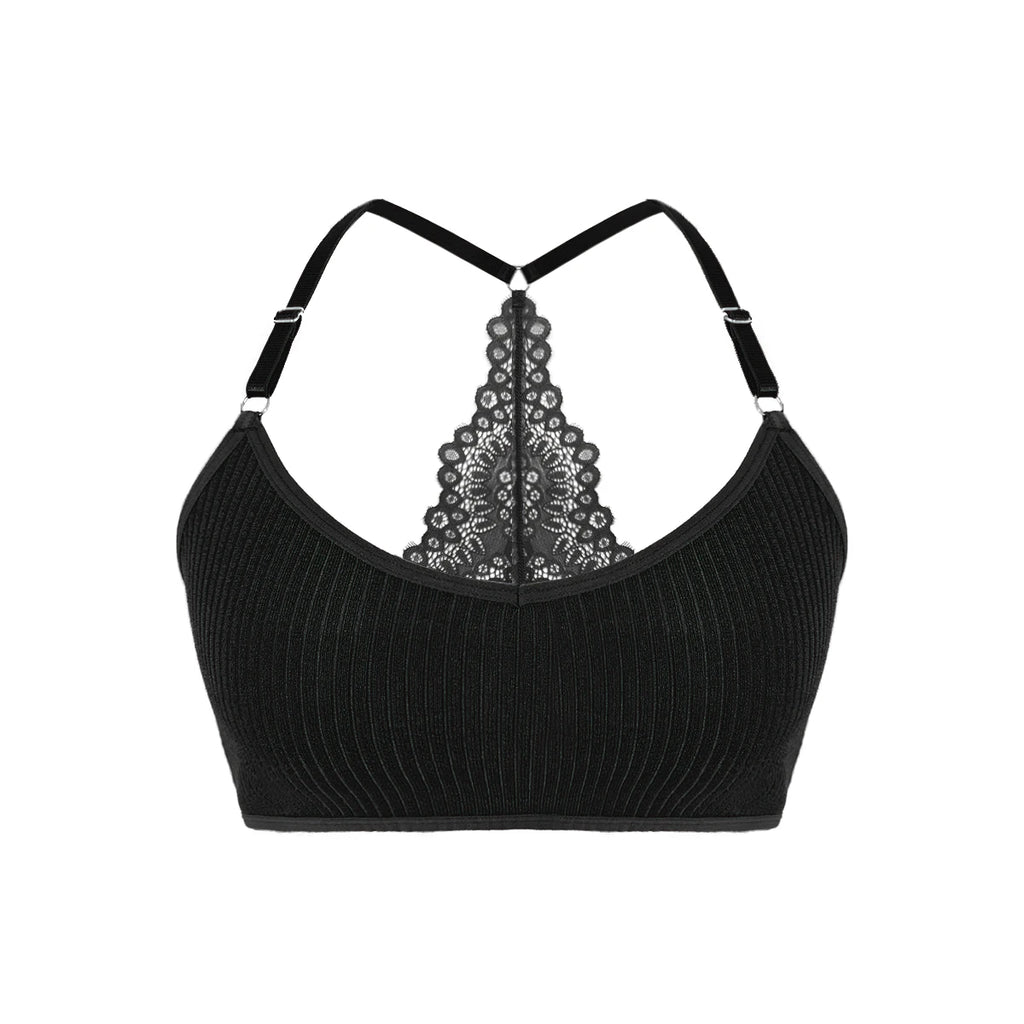 Backless Ribbed Wireless Bralette Camisole for Women
