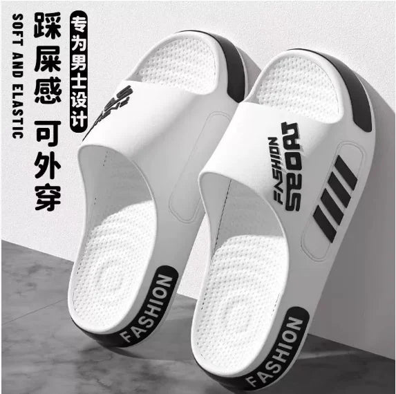 Big Size 36-45 Men Slippers Summer Flat Sole Home Slippers For Women Man Open Toe Trend Slides Couple Light Beach Shoes Sandals
