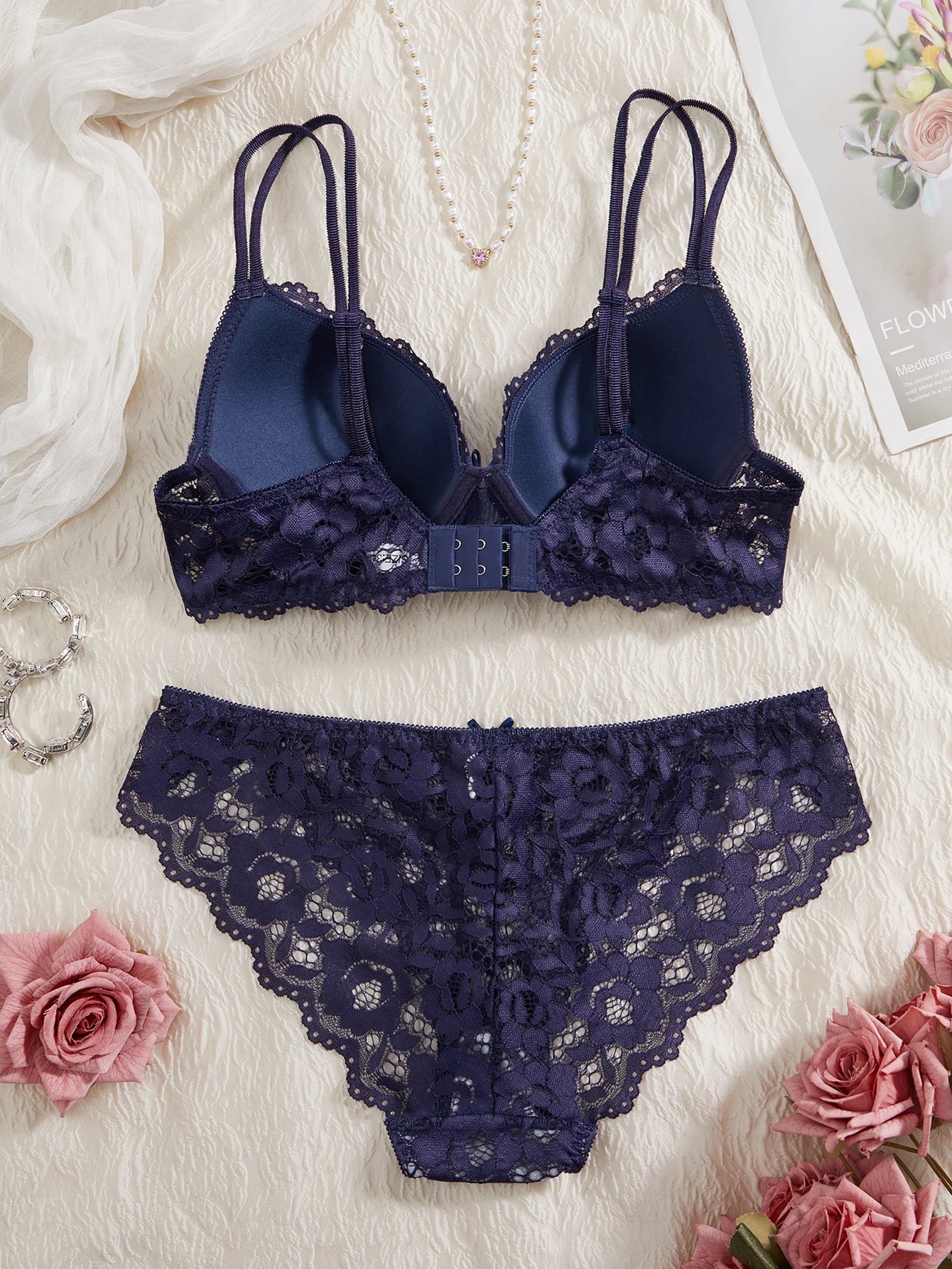 Piece Lace Bra and Panty Set for Women