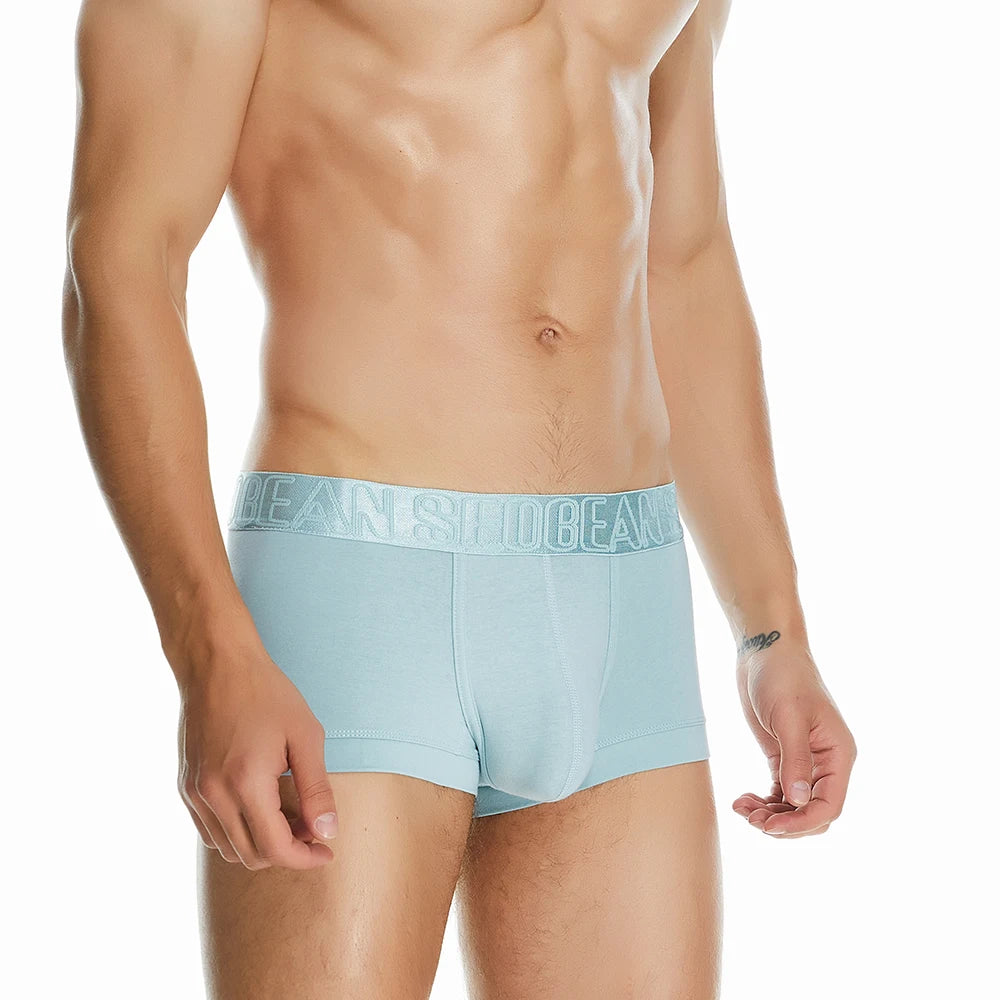 Breathable Cotton Low Waist Boxer Underwear for Men