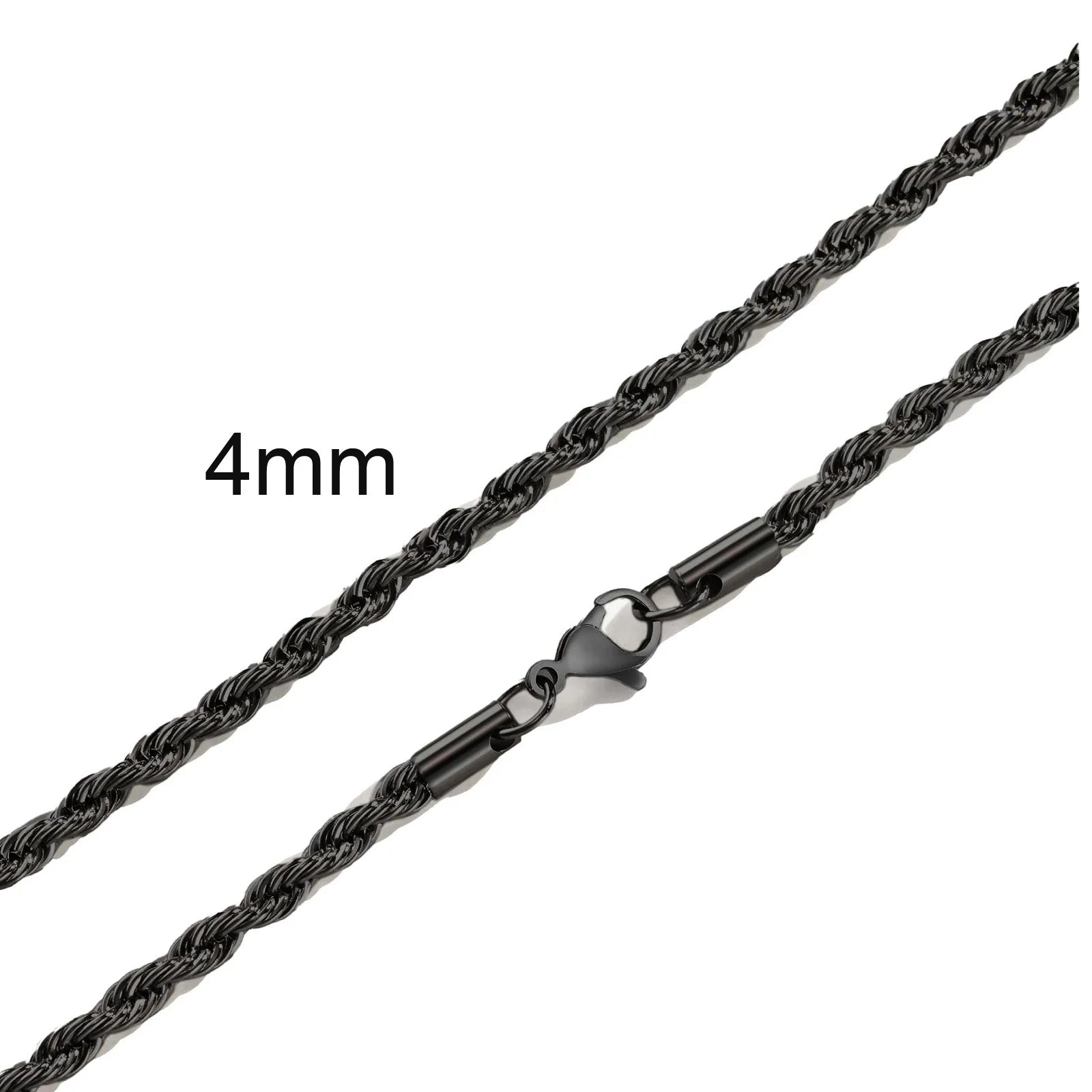 Men Twisted Rope Chain Necklace Jewelry