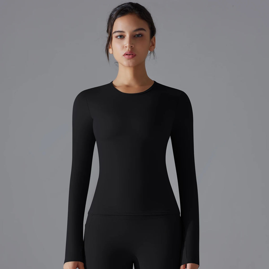 Women Long Sleeve Dry Fit Breathable Fitness Top