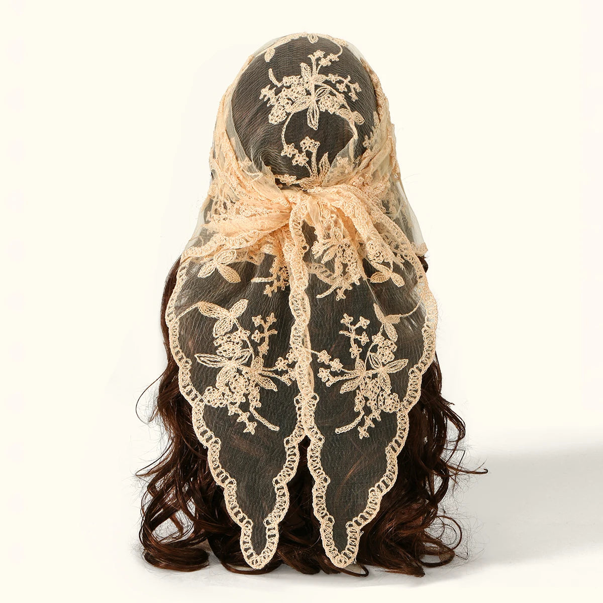 Women Lace Triangle Hair Scarf Vintage Headband Accessories