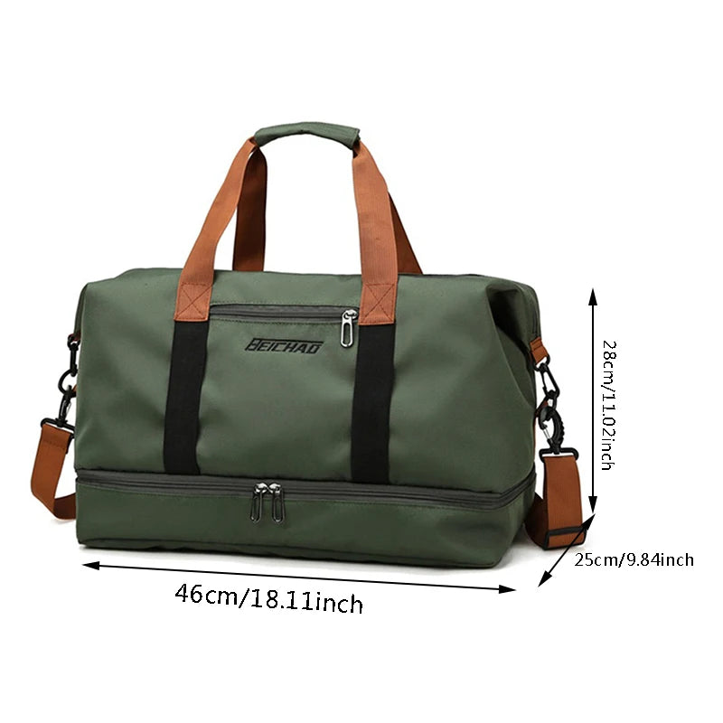 Large Capacity Waterproof Travel Bag with Dry Wet Separation