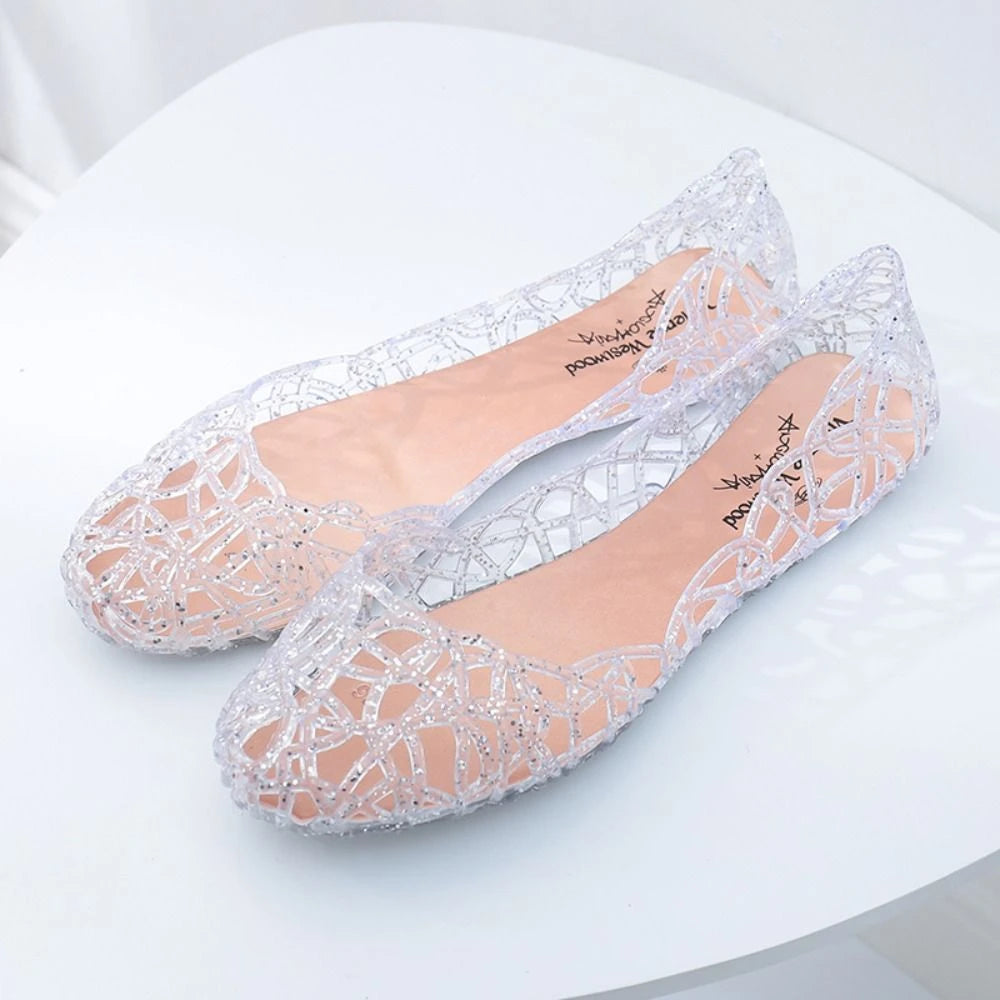 Women Clear Mouth Beach Jelly Flats