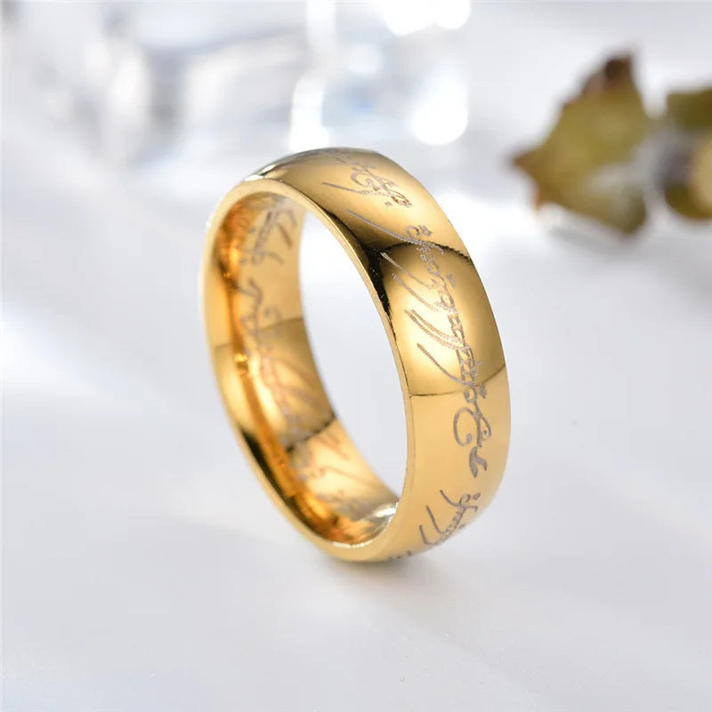 Men Stainless Steel Laser Engraving Exquisite Ring