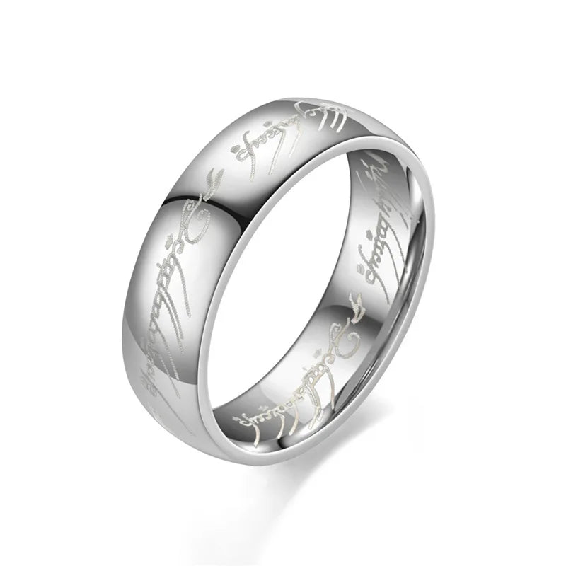 Men Stainless Steel Laser Engraving Exquisite Ring