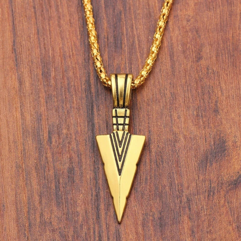 Men Arrow Pendant Long Chain Necklace
