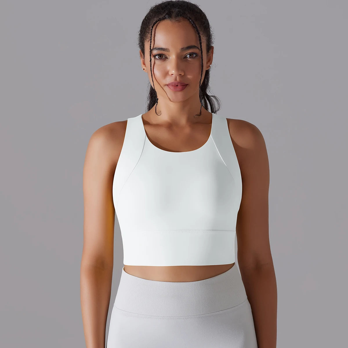 Women Nylon Sports Elastic Crop Top