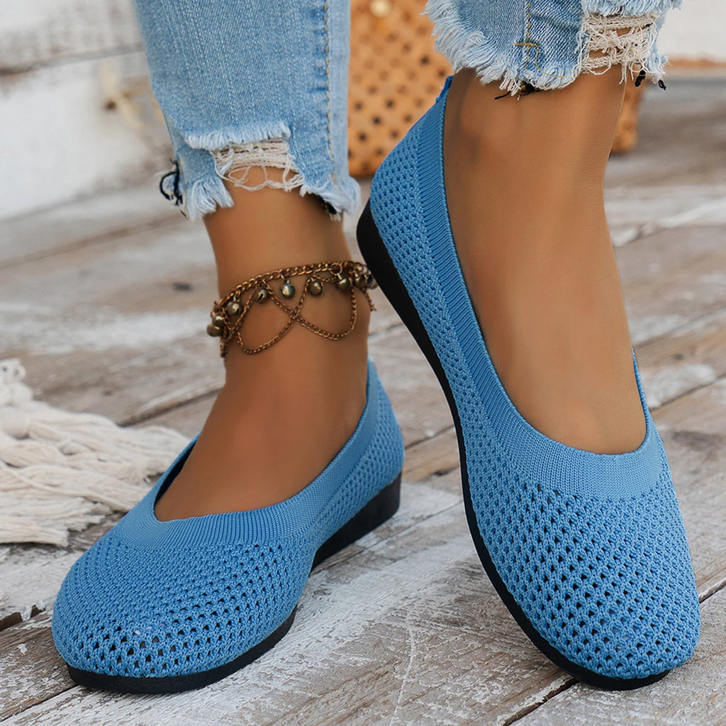 Women Knit Slip On Ballet Flats
