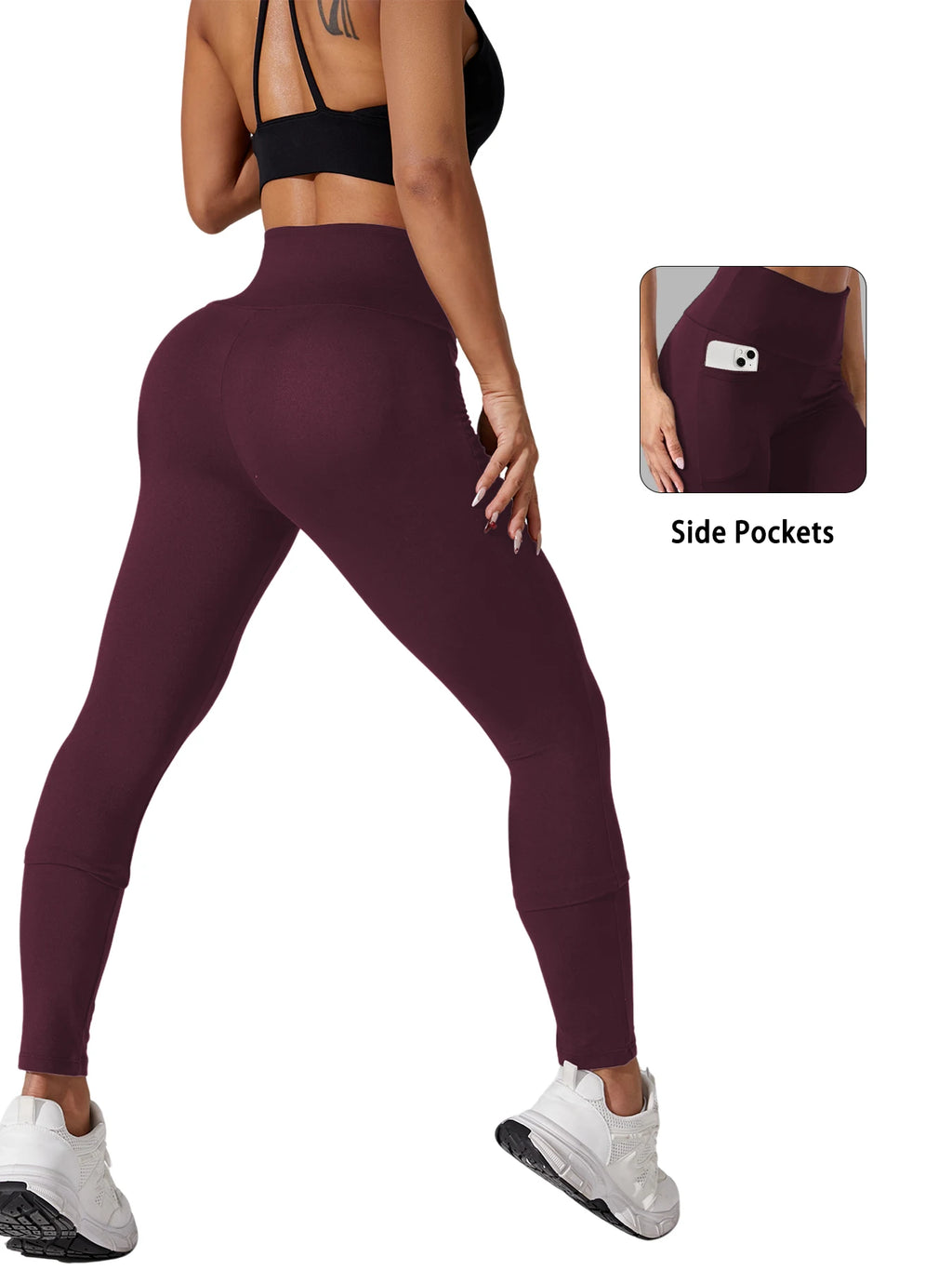 High Waisted Tummy Control Leggings with Pockets for Women