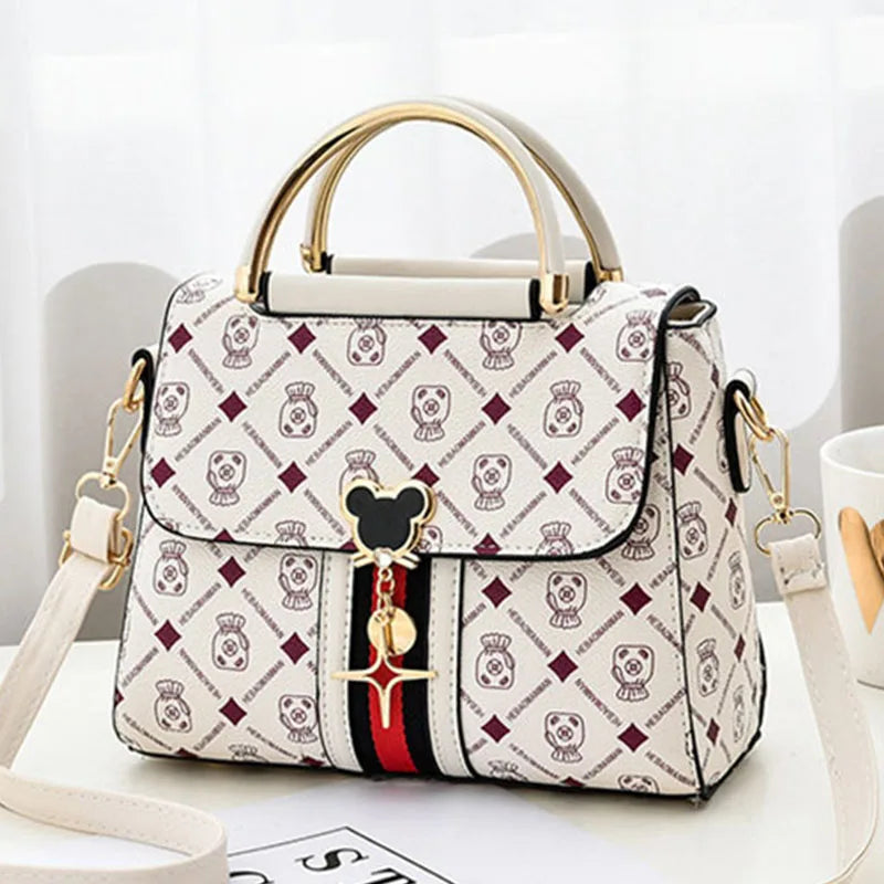 Luxury Monogram Leather Shoulder Tote Bag for Women