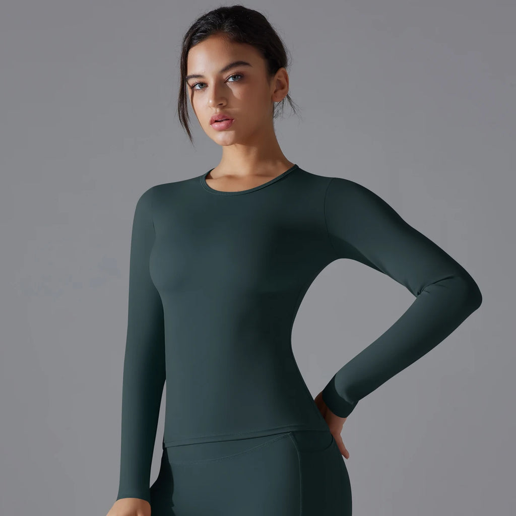 Women Long Sleeve Dry Fit Breathable Fitness Top