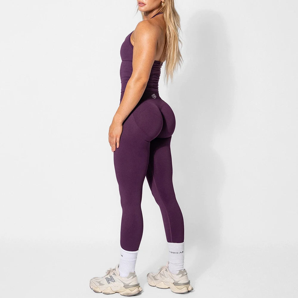 Women Halter Yoga Set High Waist Leggings Fitness Outfit
