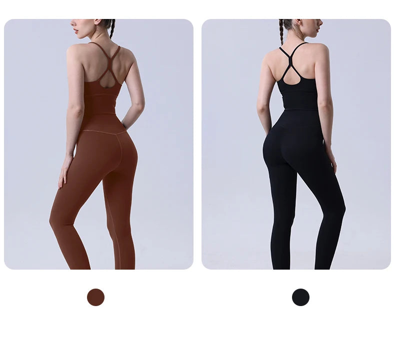Women 2 Piece Sports Bra and Leggings Fitness Bodysuit