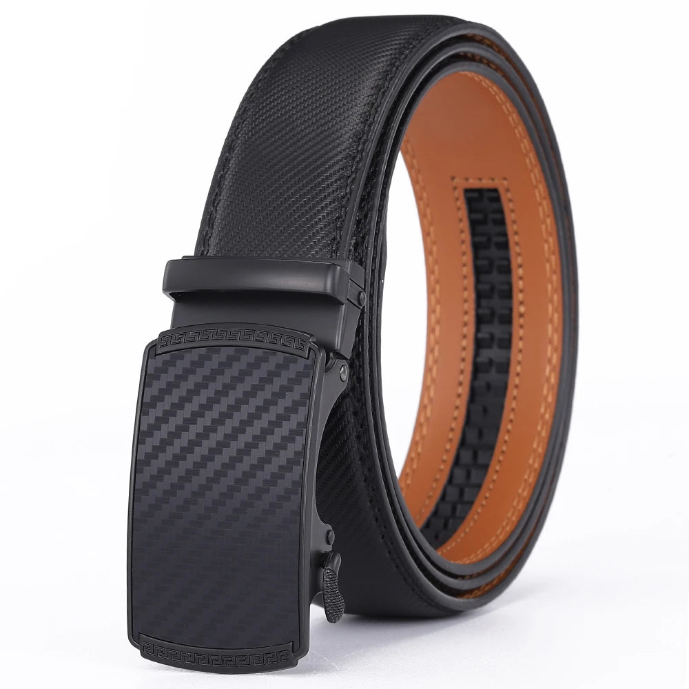Men Luxury Genuine Leather Automatic Buckle Belt