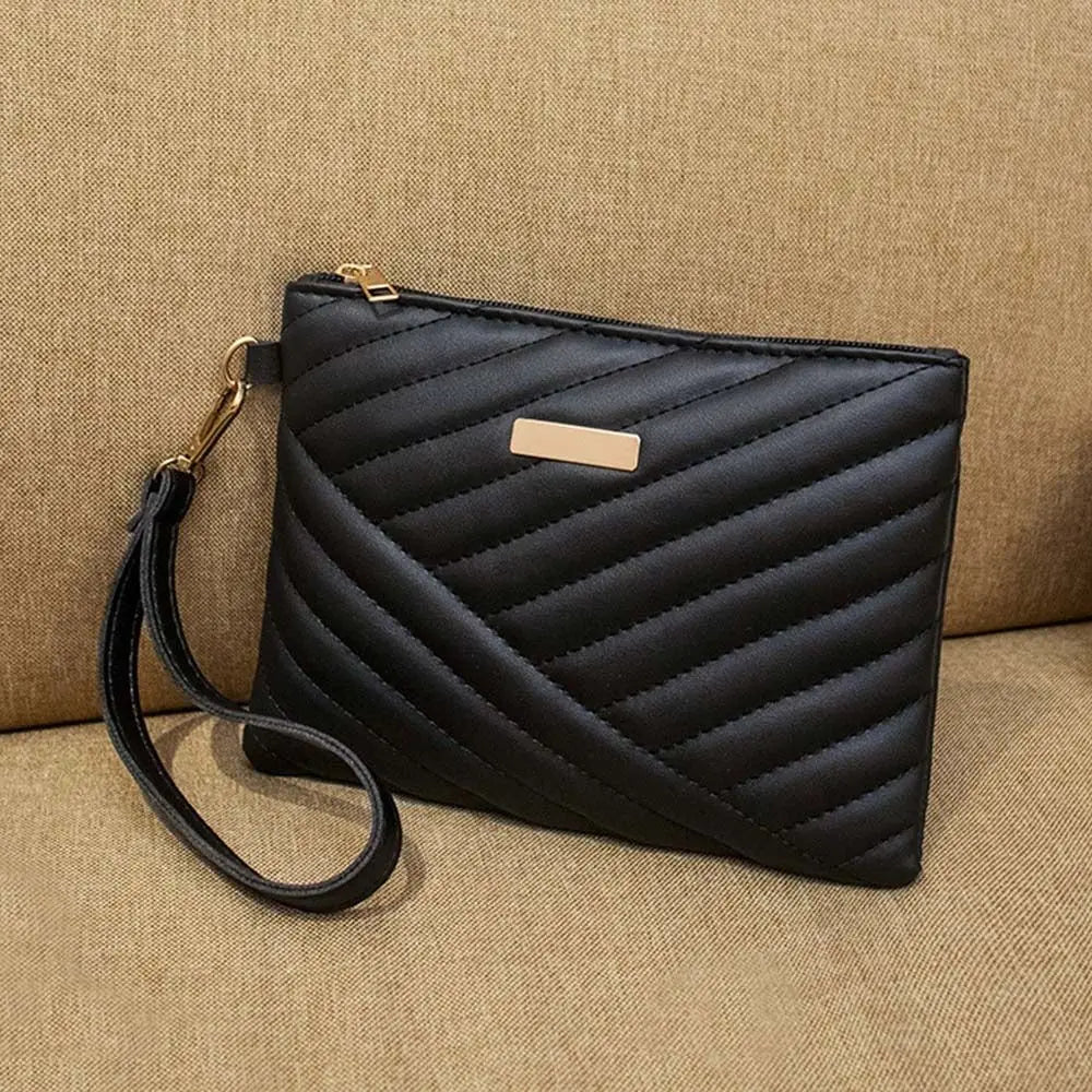 Leather Envelope Wristlet Clutch Wallet for Women