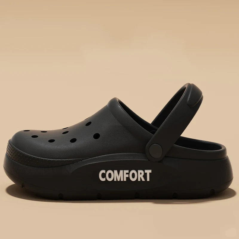 Men Covered Toe Thick Sole Slippers