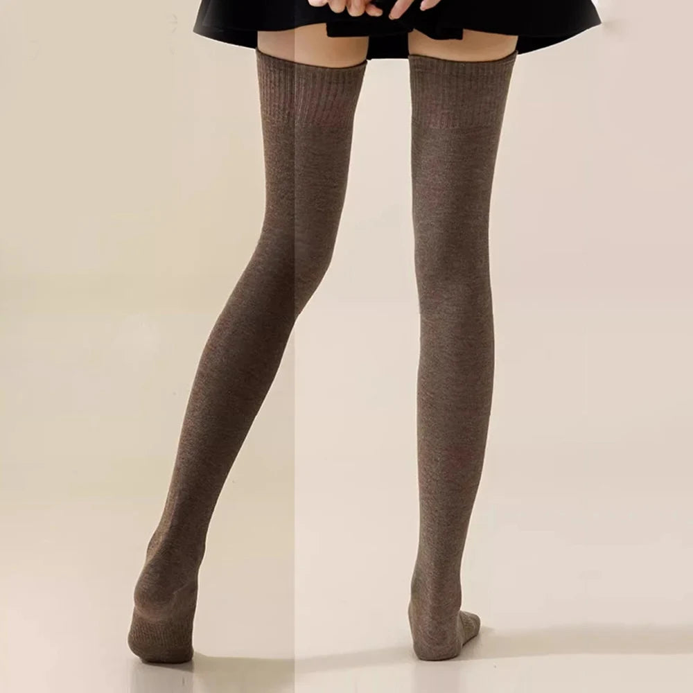 Winter Thigh High Socks for Women Long Velvet Over The Knee Socks