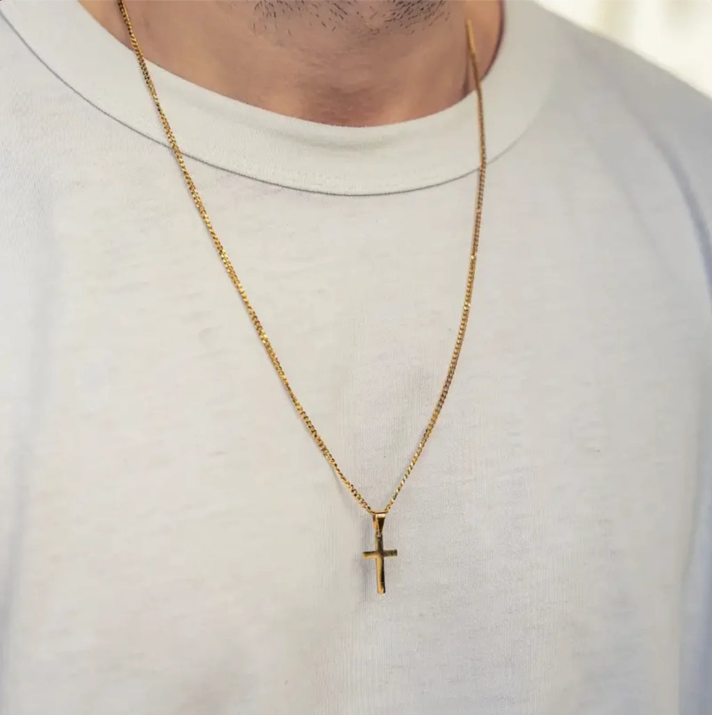 Men Fashion Stainless Steel Cross Pendant Necklace