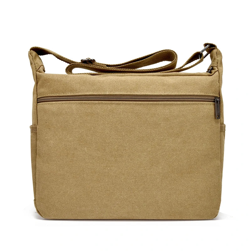 Large Capacity Multi Pocket Canvas Crossbody Shoulder Bag for Men