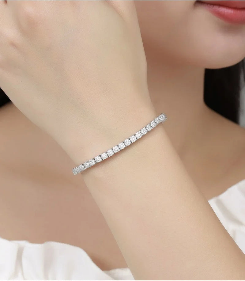 Women 4mm Zircon Tennis Bracelet Wedding Jewelry