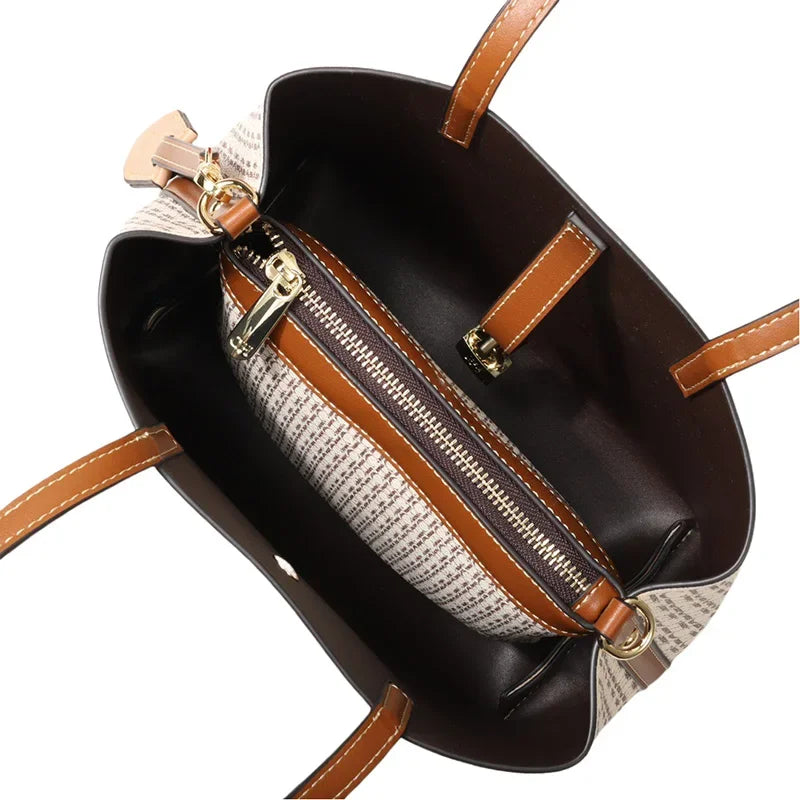 Large Capacity PU Crossbody Handbag with Letter Print for Women