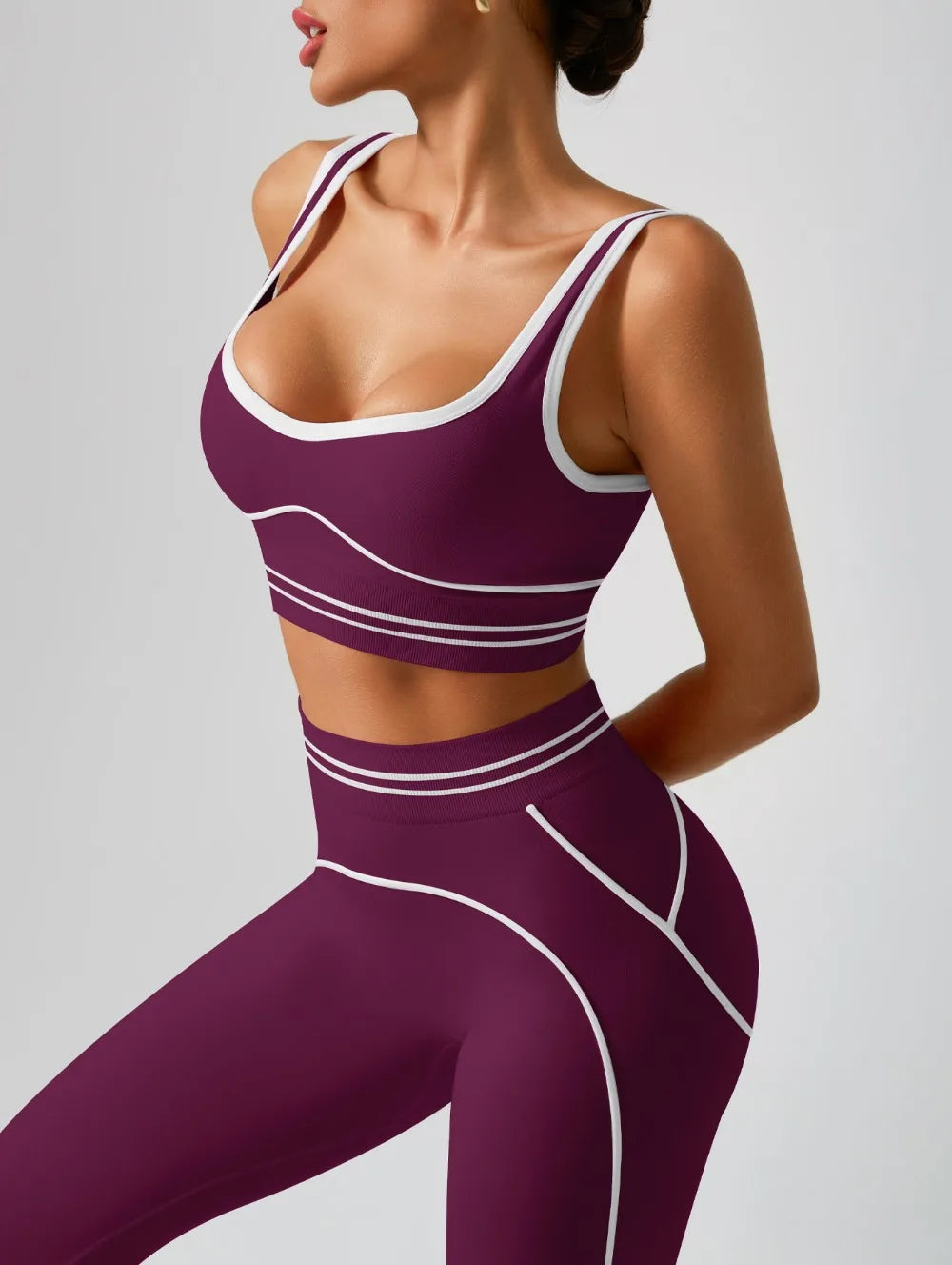 Women Seamless Yoga Set Sports Bra and High Waist Leggings Fitness Outfit