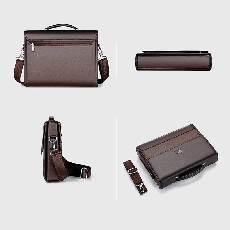 PU Leather Business Laptop Tote Briefcase Bag for Men