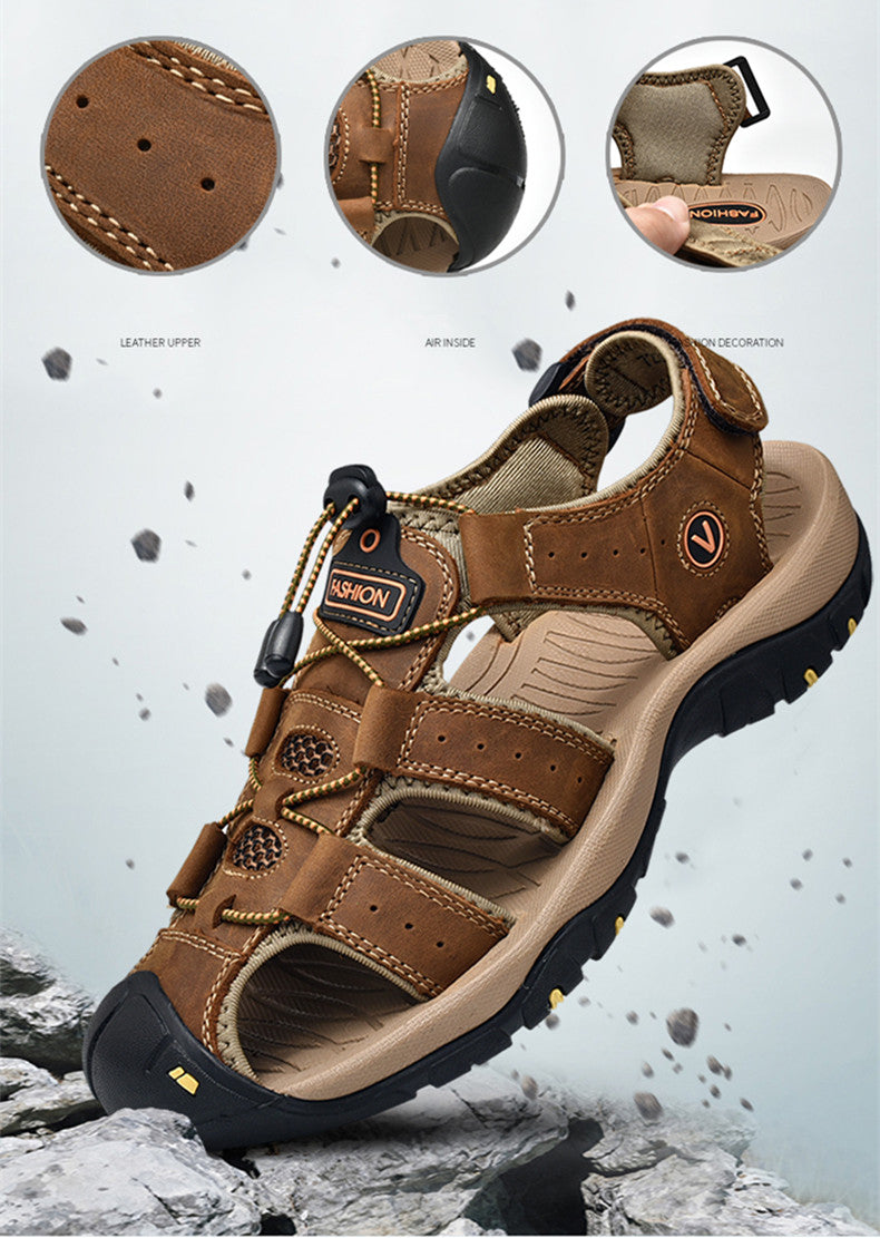 Men Summer Genuine Leather Sandals