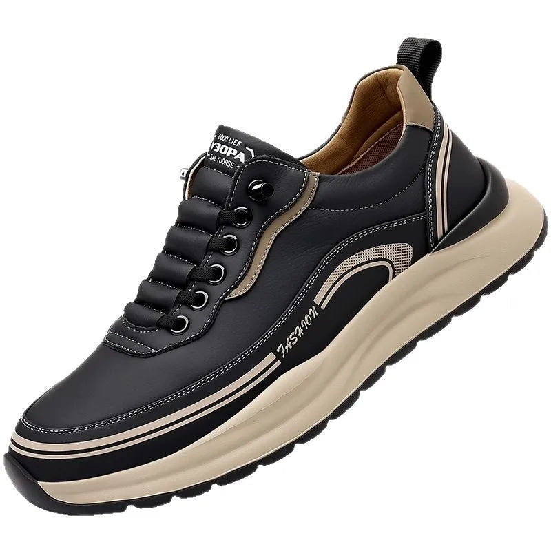 Men Waterproof Leather Slip On Loafers