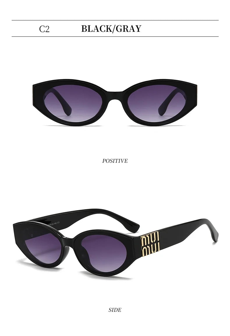 Women Luxury Oval UV400 Fashion Sunglasses Shades