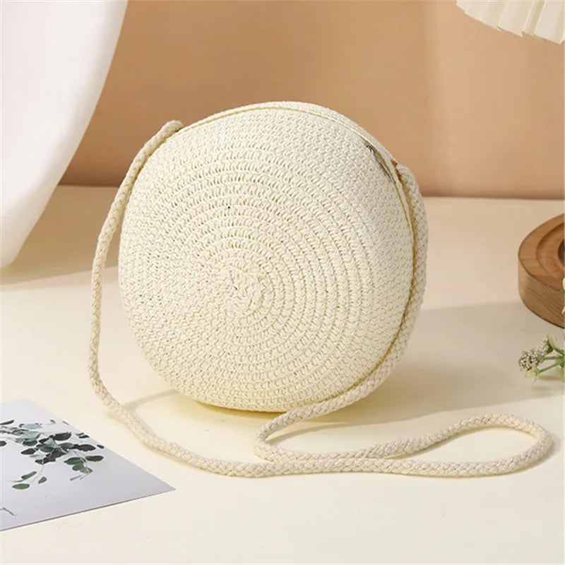Woven Straw Shoulder Crossbody Bag for Women
