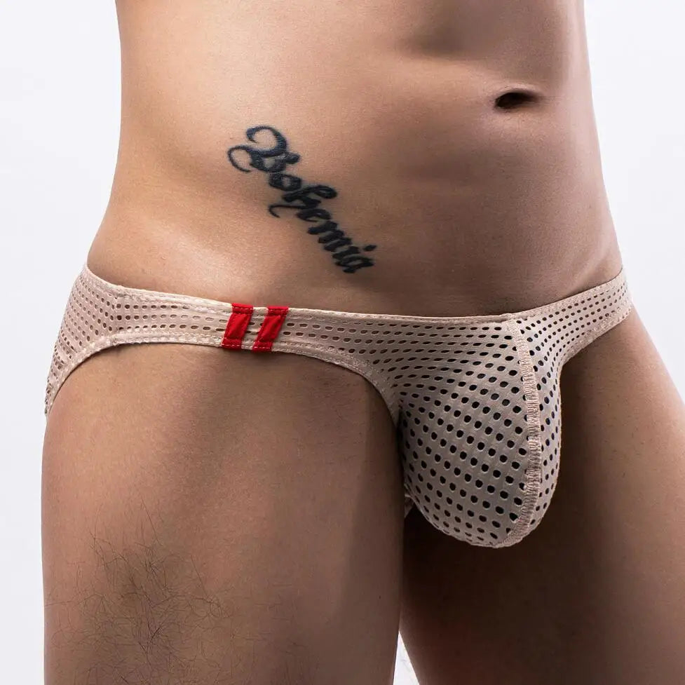 Breathable Mesh Low Rise Briefs Underwear for Men