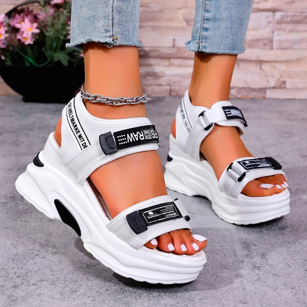 Women Platform Wedge Velcro Sandals