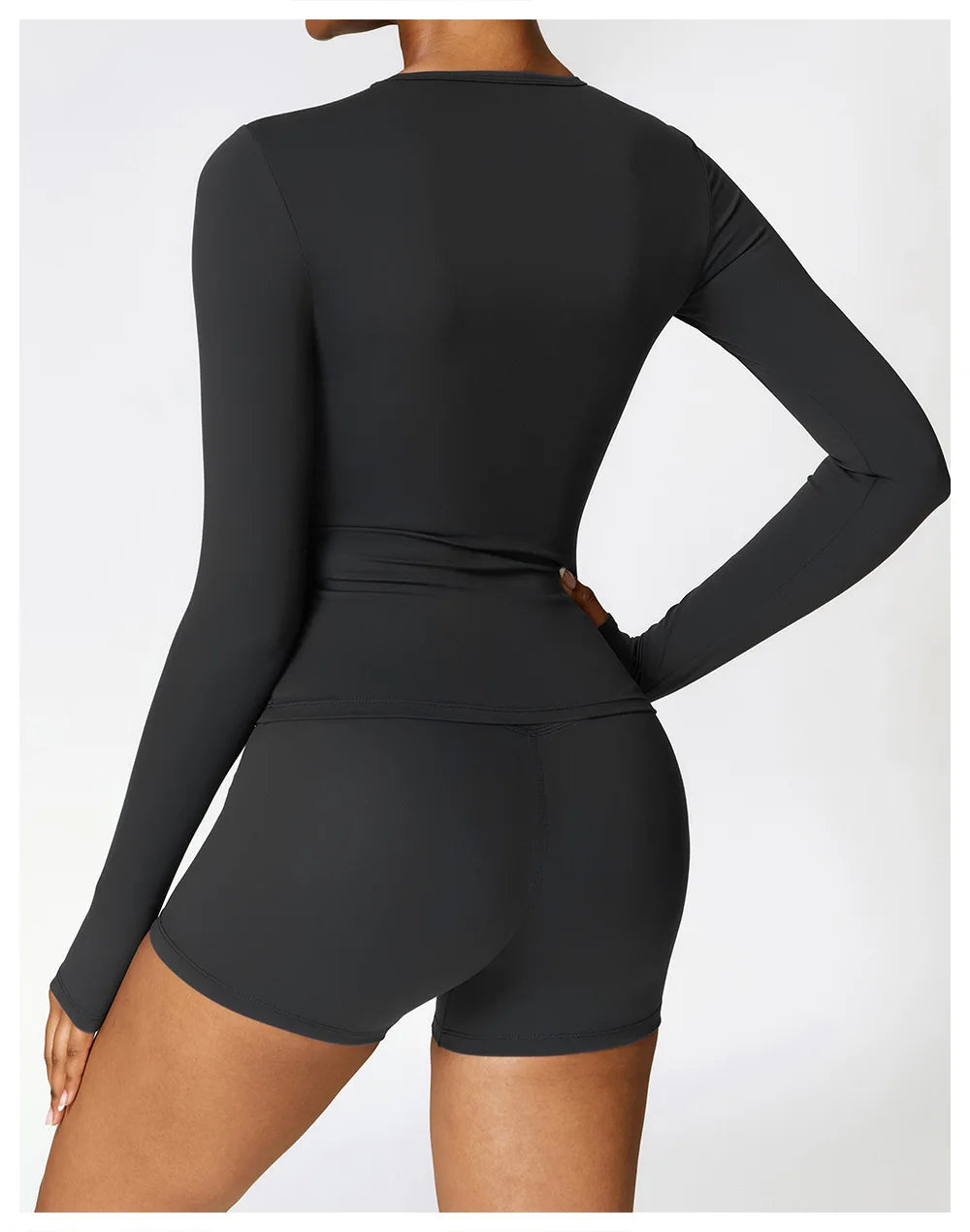 Women Long Sleeve Crop Yoga Top Quick Dry Fitness Shirt