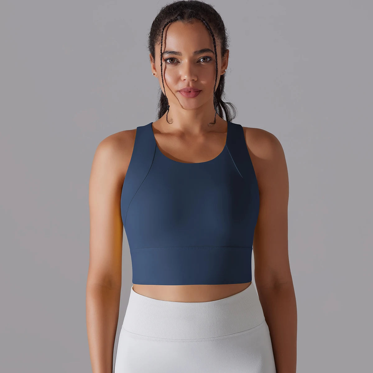 Women Nylon Sports Elastic Crop Top