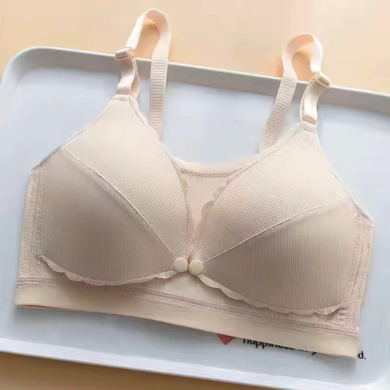 Wireless Push Up Support Bra for Women with Adjustable Straps and Breathable Pads