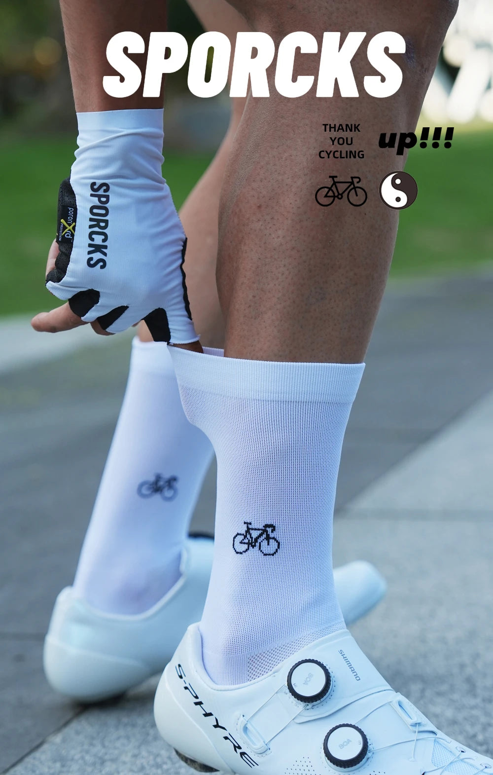 Bicycle Pattern High Elastic Cycling Socks for Men