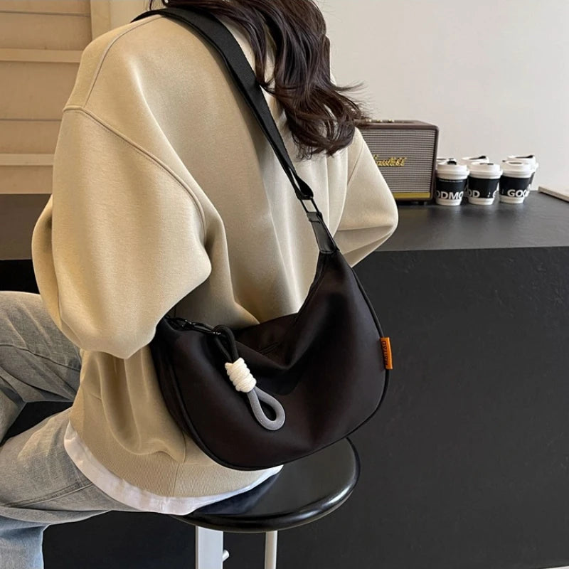 Wide Strap Dumpling Crossbody Shoulder Bag for Women