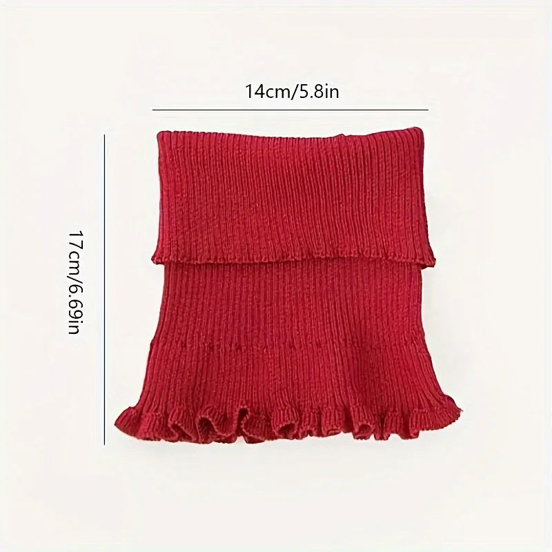 Women Knitted Ruffle Neck Scarf Warm Fashion