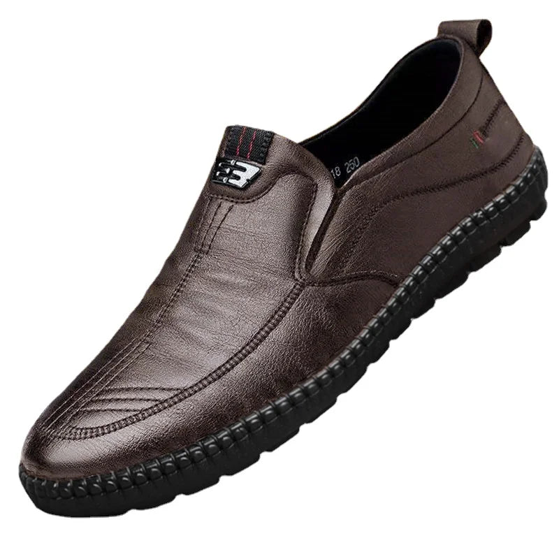 Men Non Slip Walking Leather Loafers