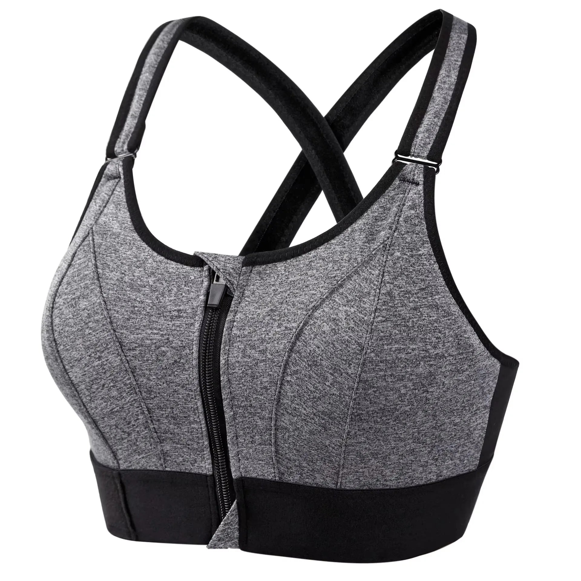 Front Zipper Adjustable Sports Bra for Women
